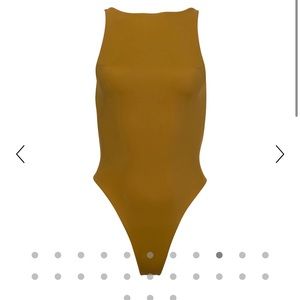 DOS GARDENIAS Heartbreaker Backless One Piece Bikini Swim Suit Sz 2 Bronze